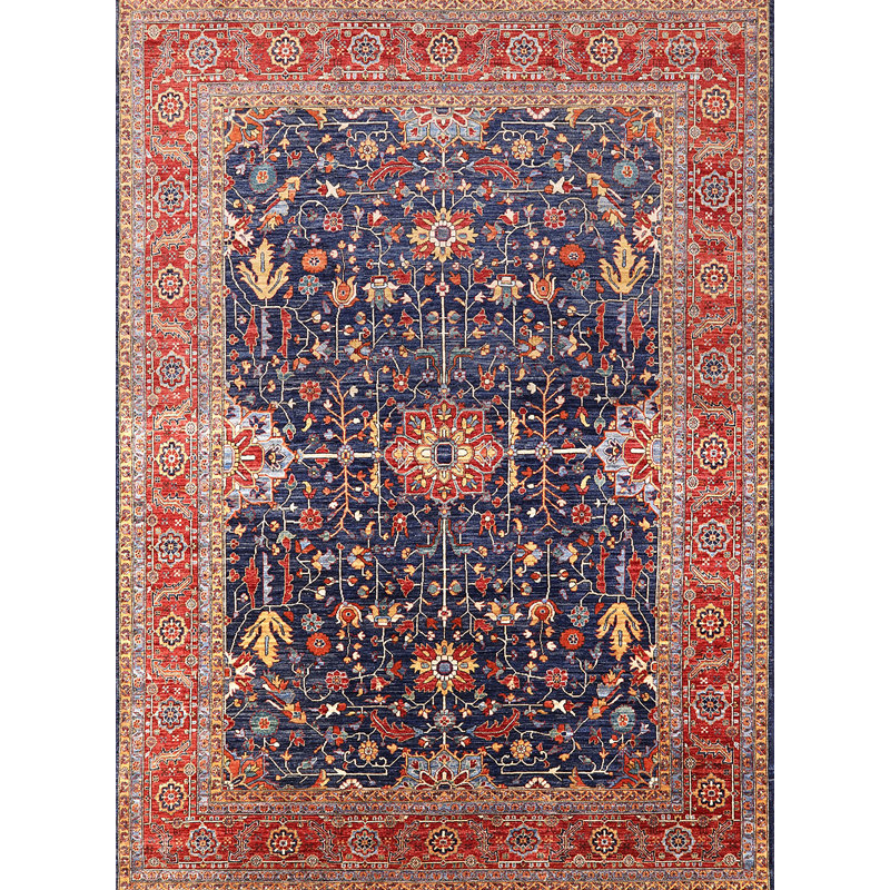Tapis oriental rouge / ivoire / bleu, Rectangle 2 pi x 3 pi