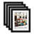 8X10 Black Picture Frames Nature Solid Wood 4 Pack For Wall Mounting And Tabletop Display