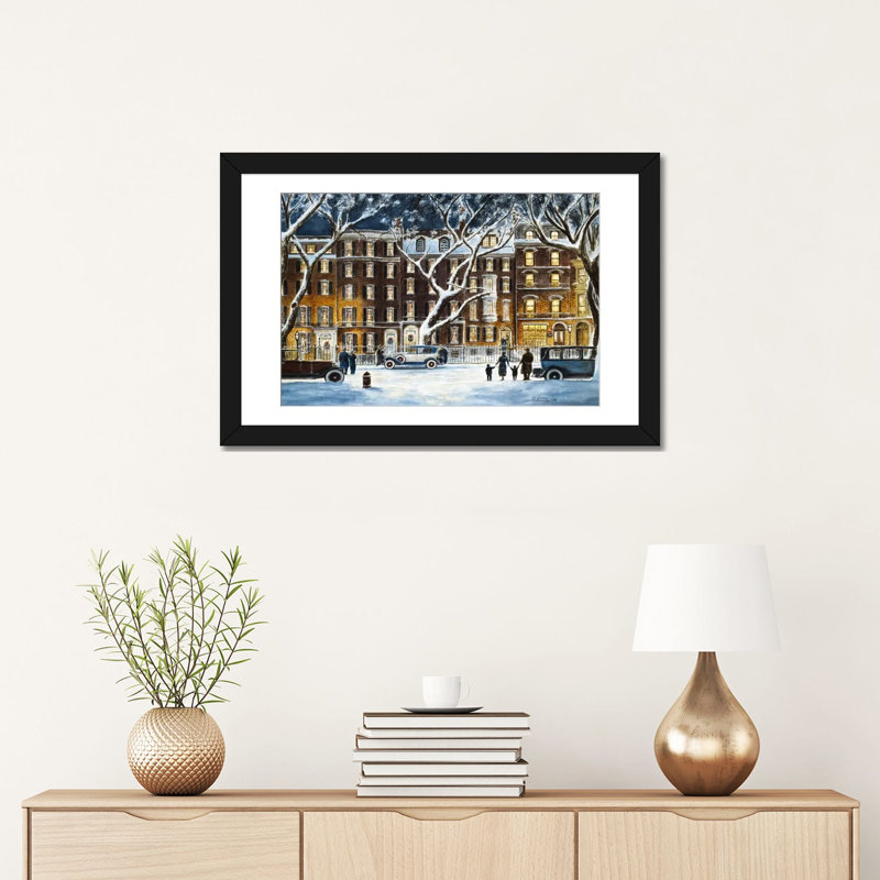 «Beacon Street, Ma 1926» par Stanton Manolakas, reproduction d'art sur toile, H 16 po x l 24 po x P 1 po, Blanc