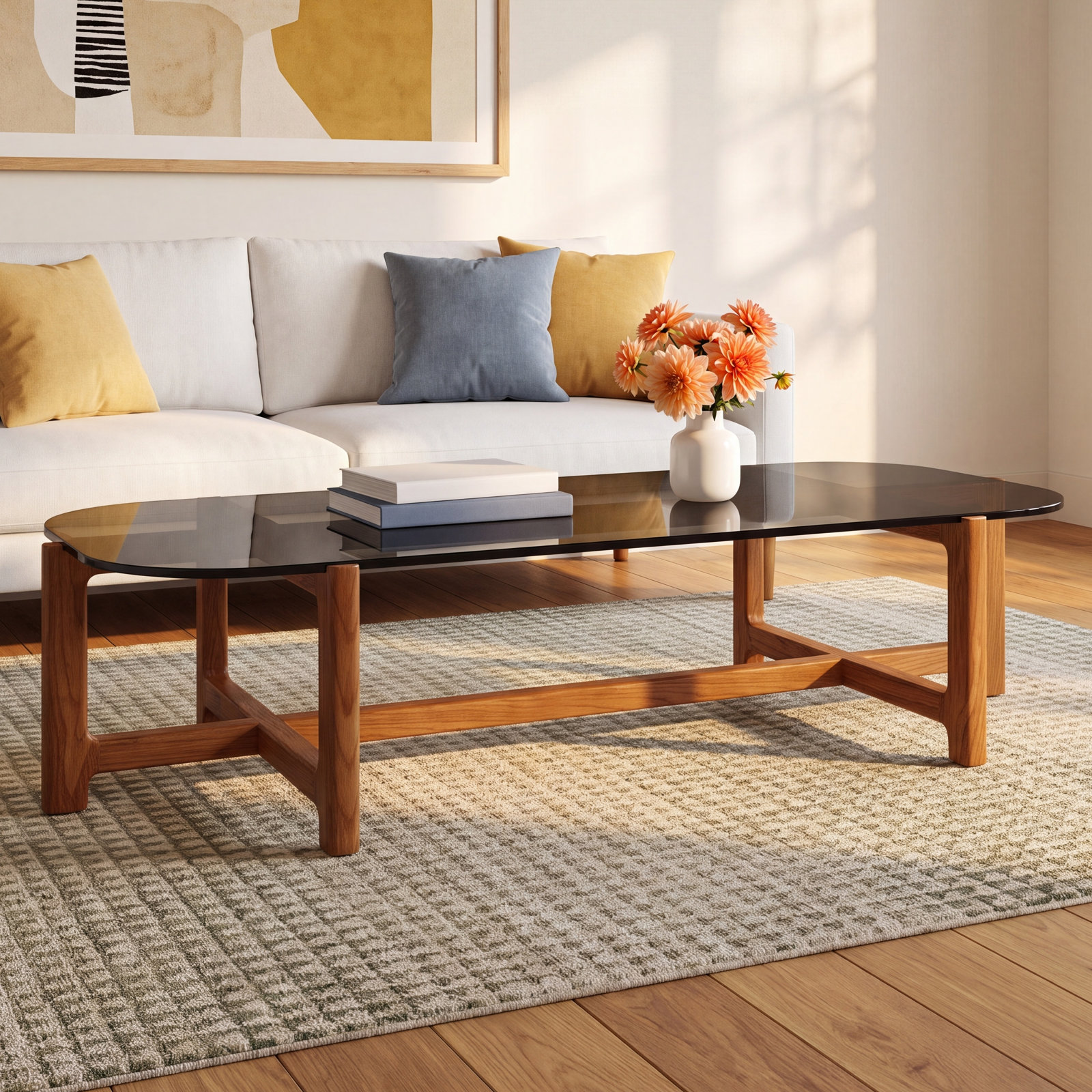Quarry Coffee Table, Vintage Smoke Performance, Walnut