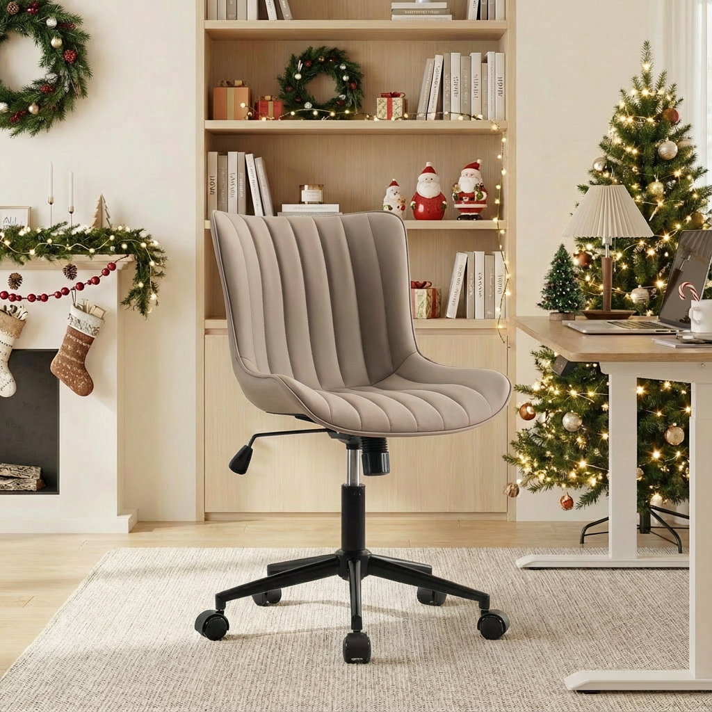 Brionni Leather Office Chair, Khaki Performance Faux Leather