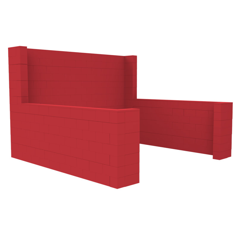 Ensemble de kiosque pour salon Everblock, H 84 po x l 120 po x P 120 po, Rouge