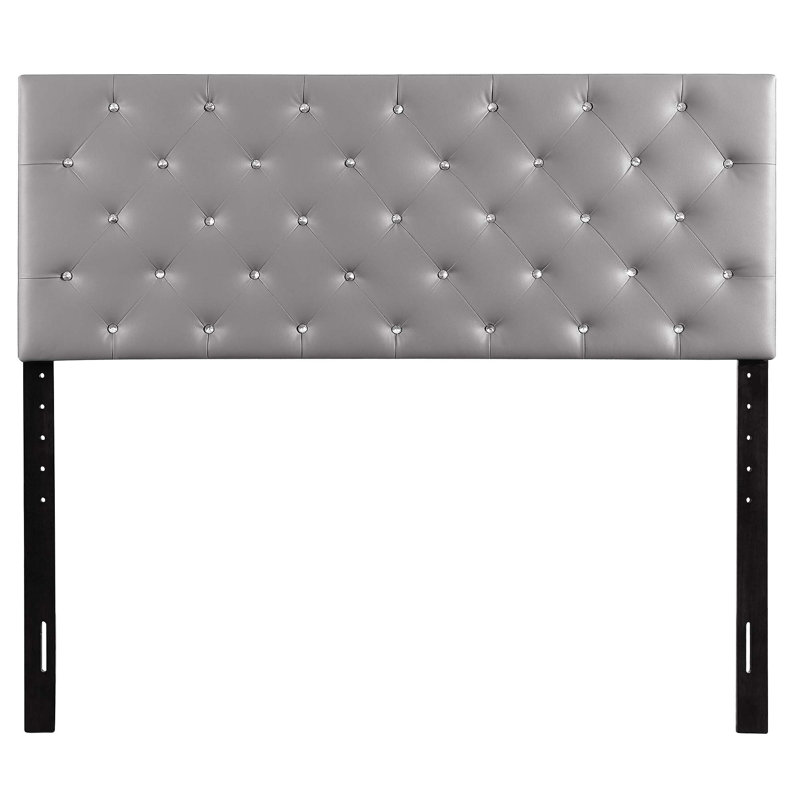 Structure de lit moderne avec tête de lit pour la chambre à coucher, Gris clair, Double