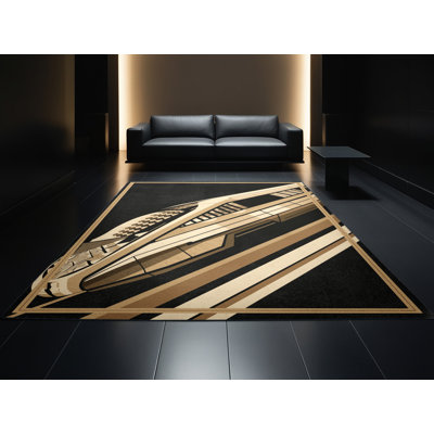 Tapis géométrique luxueux lavable à la machine Kendari