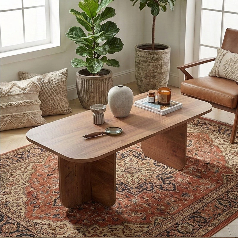 Elara Rectangular Sculptural Coffee Table, Atlantic Pine