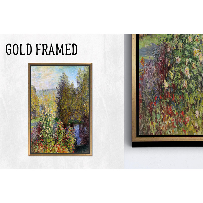 Toile imprimée Monet Garden: Elegant Impressionist Wall Decor, 1P GoldFramedCanves, H: 27,6 po x l: 19,8 po