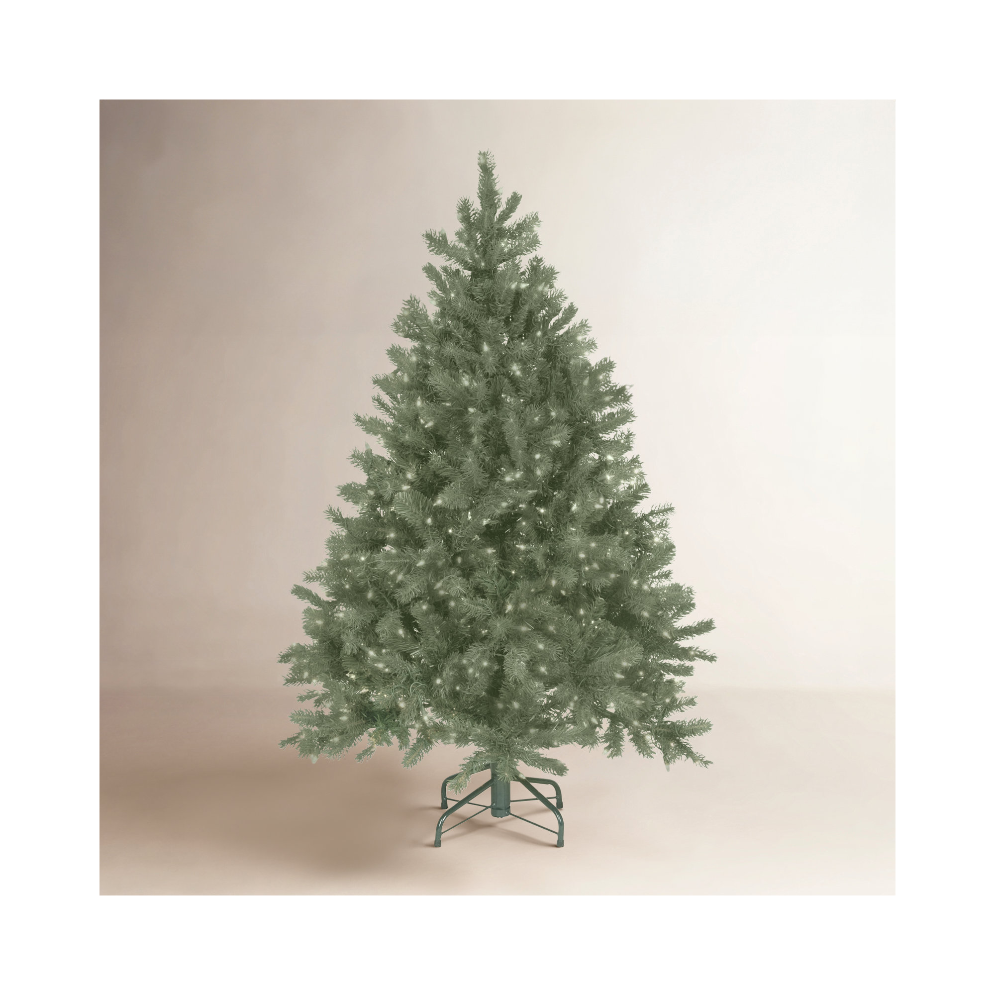The Holiday Aisle® Downswept Douglas Blue Fir Tree with Clear Lights, 4.5' H