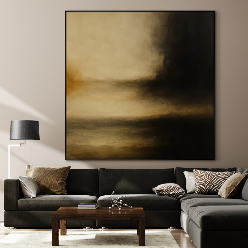 Très grand art mural, reproduction d'art sur toile - art abstrait moderne et net, H 36 po x l 36 po