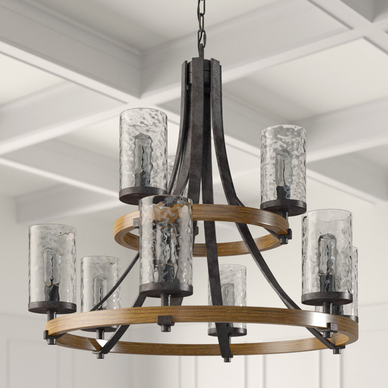 9-Light Dimmable Tiered Chandelier