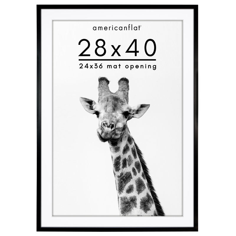 Americanflat Gallery-Style Deep Moulding Picture Frame with Mat to Secure Artwork, Prints, and Photos, 29.02" W x 41.06" H