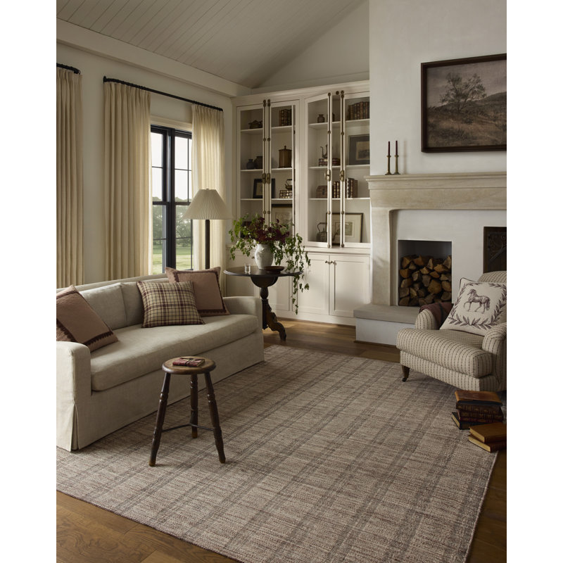 Eugene Plaid Indoor Rug, Châtaignier / ivoire, 5'-0" x 7'-6"