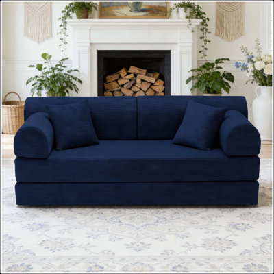 4-in-1 Convertible Sleeper Sofa with Corduroy Fabric and No Assembly Required