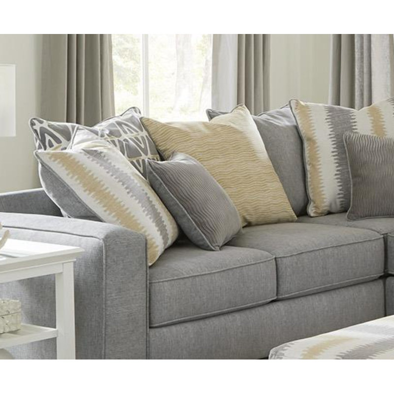 Canapé modulaire de coin rembourré 2 pièces Bretas, Polyester gris