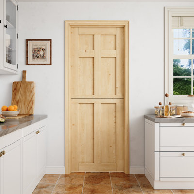 Porte hollandaise à six panneaux (32 po x 80 po) en pin massif, demi-porte intérieure