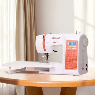 Poolin EOC02 Computerized Sewing Machine with Wide Sewing Table, 293 Stitch Options, Self Threading, LCD Display Perfect for DIY & Professional Sewing Christmas Gift