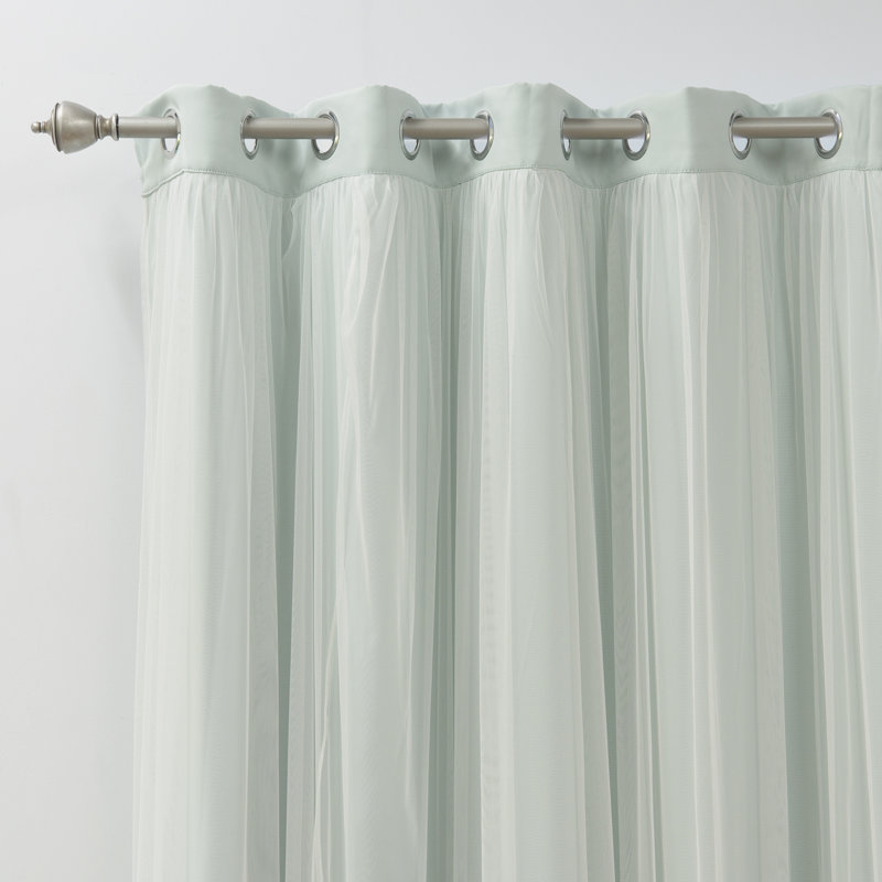 Granado Room Darkening Curtain Single Panel, Mint