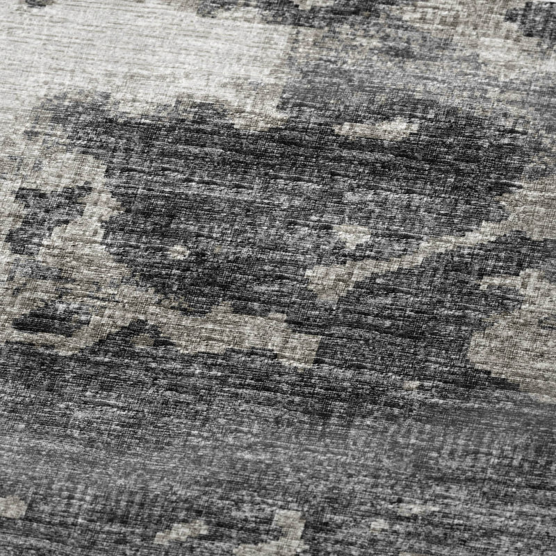Addison Machine Washable Sherpa Soft Throw Blanket, Black Abstract
