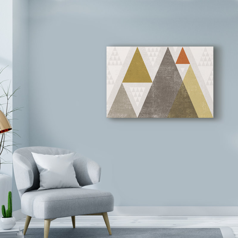 Art sur toile Guarani «Mod Triangles I Retro», H 12 po x l 19 po x P 2 po