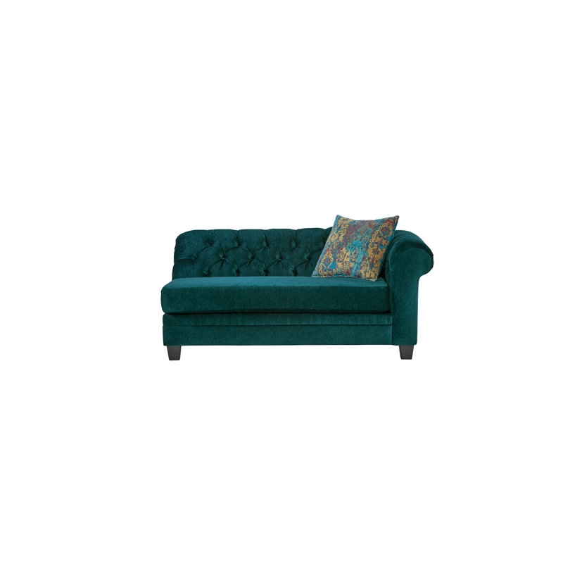 Chaise longue rembourrée Stewood, Mélange de polyester sarcelle