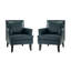 Ensemble de 2 fauteuils en similicuir Celadon avec garniture cloutée et pieds dWoo de 27 po-70171953