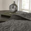 Couvre-lit et taies décoratives réversibles gris foncé - Motif élégant en coton prélavé pour une expérience de sommeil apaisante Surmatelas profond surdimensionné Lavable à la machine