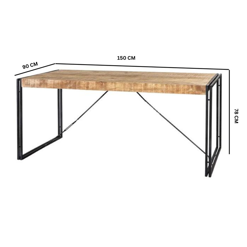 Paige Solid Wood Top Dining Table, H78 x L170 x W85cm