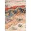 Tapis oriental beige / bleu marine / rouille en laine et coton noué à la main 8 pi x 10 pi Oriental