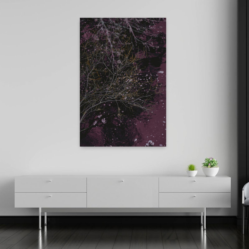 Rivière de vin, art contemporain abstrait, H 60 po x l 40 po