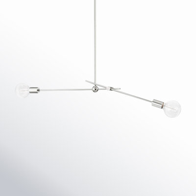 Crowmere 2 Light Steel Dimmable Pendant