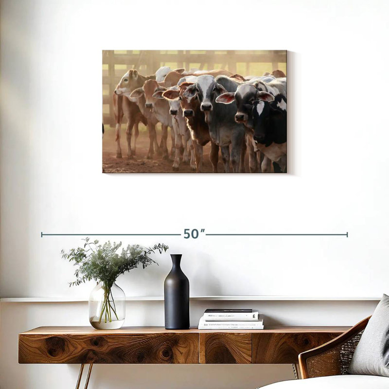 Jersey Cow Line Up, 20" H x 30" W
