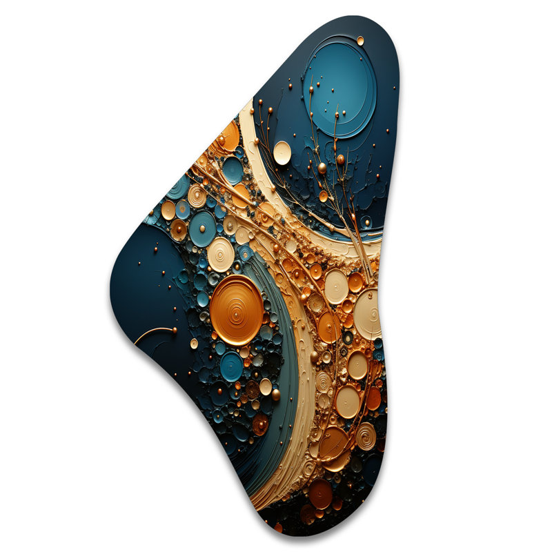 Drayton - art abstrait en forme de Boomerang abstrait en métal, H 31 po x l 17 po