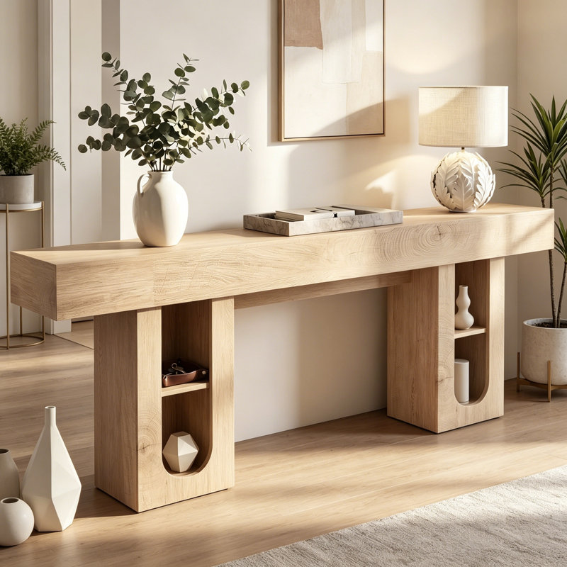 Console avec tablettes de rangement, Natural