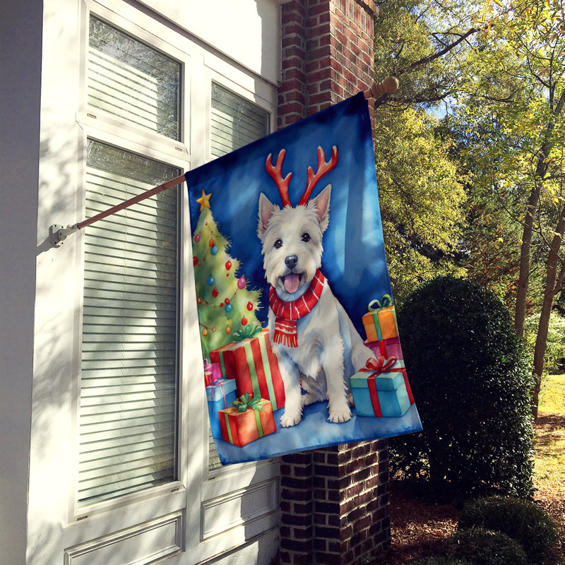 Drapeau de Noël maison de renne, Westie