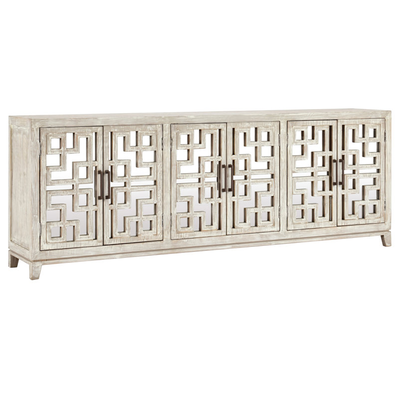 Arley Reclaimed Pine 6 Door Sideboard, Ivory