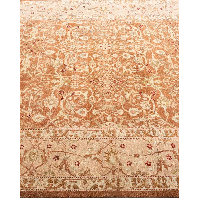 Handmade Brown Wool 8' x 10' Traditional Area Rug
