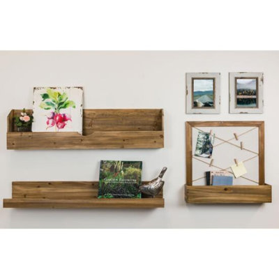 Runge 3 Piece Solid Wood Floating Shelf