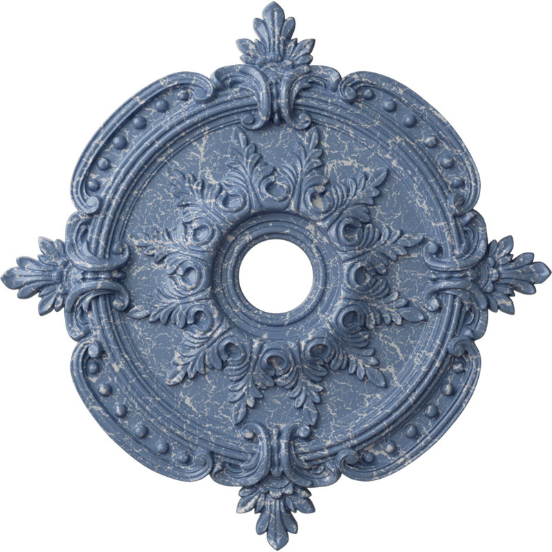 Endurathane Benson Classic Ceiling Medallion, 28 3/8"OD x 3 3/4"ID x 1 5/8"P (Fits Canopies up to 6 1/2"), Hand-Painted Americana Crackle Finish