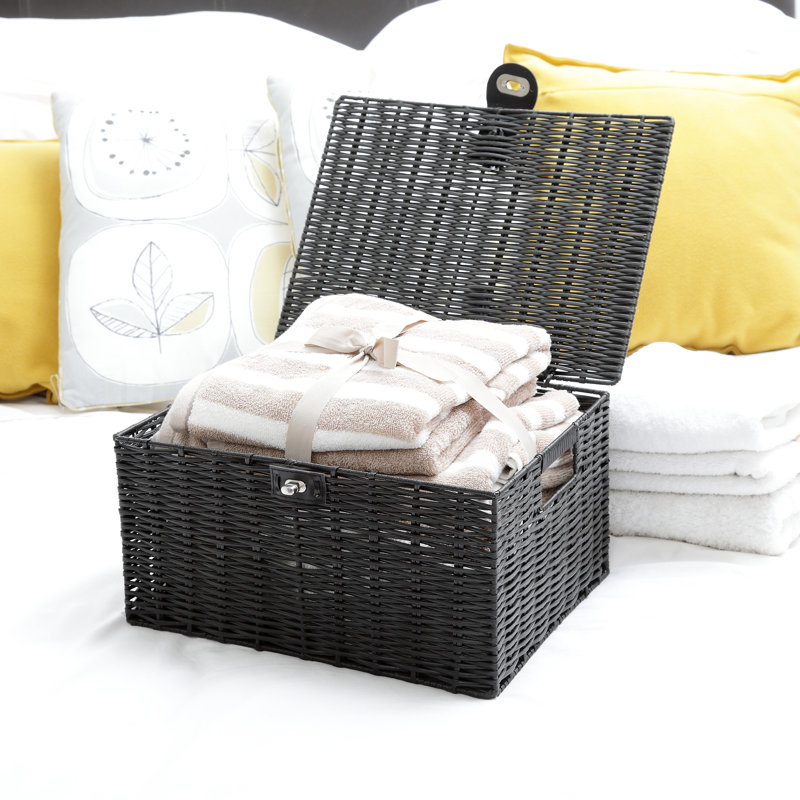 August Grove Decorative Basket, Black, 18" H x 35.5" W x 28" D