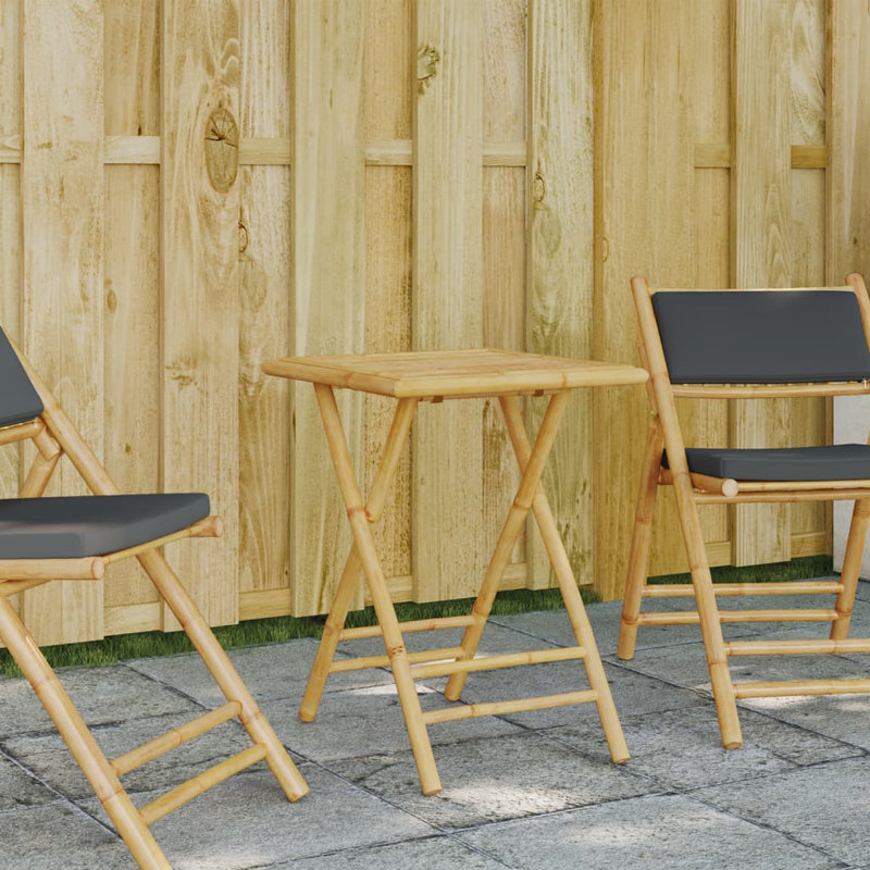Table de patio pliante Bay Isle Home ™ en bambou, H 29,5 po x L 21,7 po x l 21,7 po