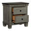 Table de chevet rustique et grise antique avec 2 tiroirs 2 tons dans le style, gris, décoration de chambre à coucher-1546459583