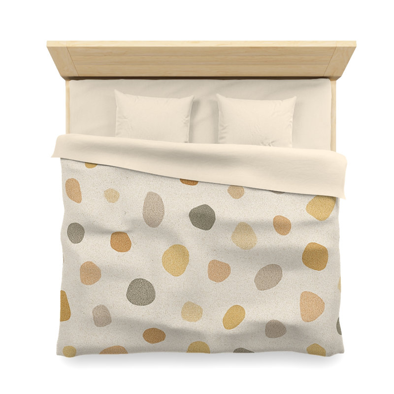 Microfiber Duvet Cover Boho Style, Design 40, Cream, King Duvet Cover