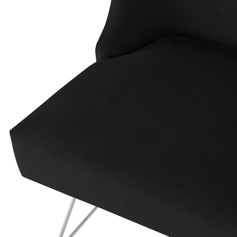 Tabouret de coiffeuse en velours Zena, Noir