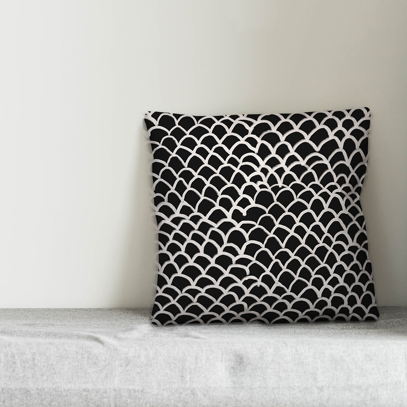 Geometric Throw Pillow, 20" x 20", Black