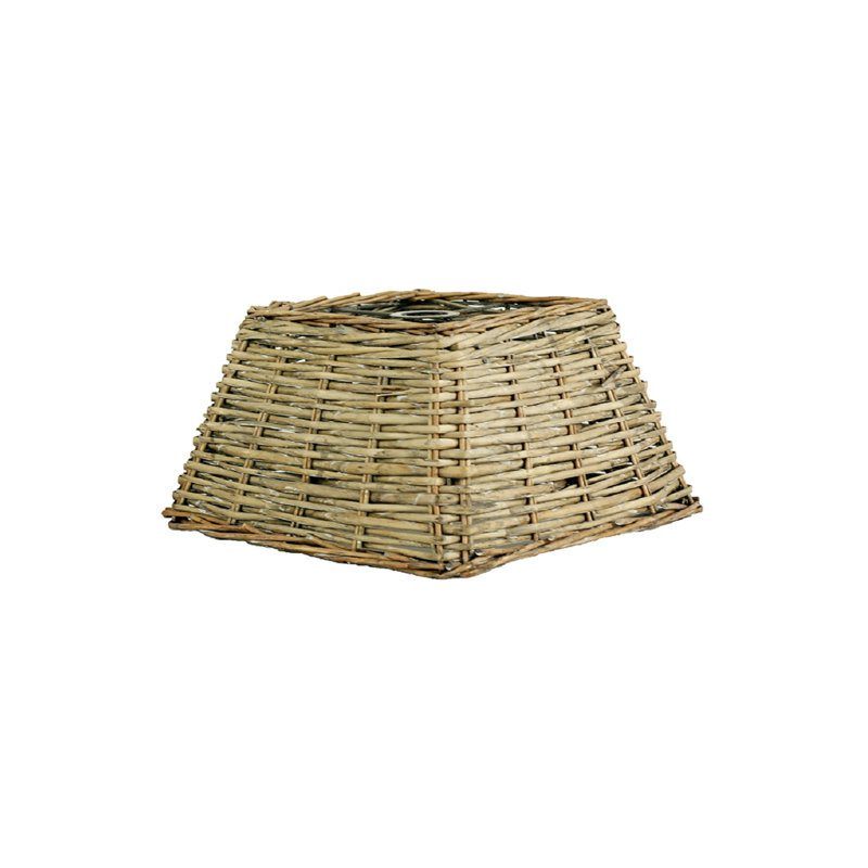Abat-jour carré en rotin H 9,75 po x l 14,5 po (Uno) gris délavé