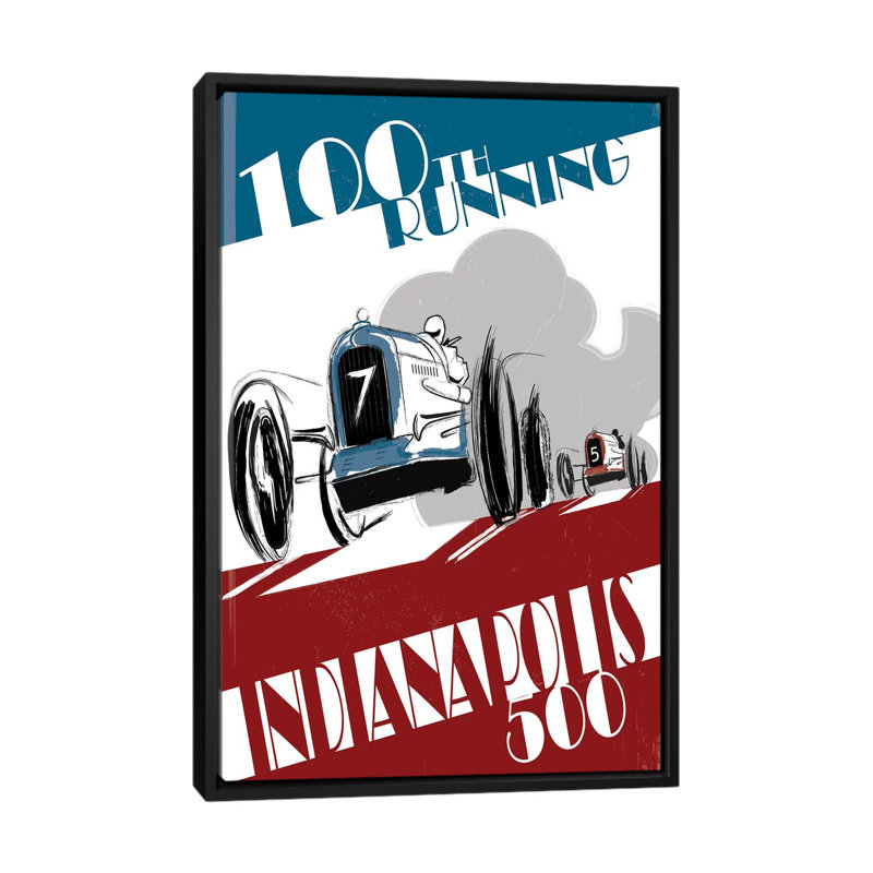 " Indy 500 " by Fly Graphics, Black Framed Canvas, No Mat, 60" H x 40" W x 1.5" D