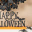 Enseigne de joyeux Halloween en métal et bois 18 po avec chauves-souris 