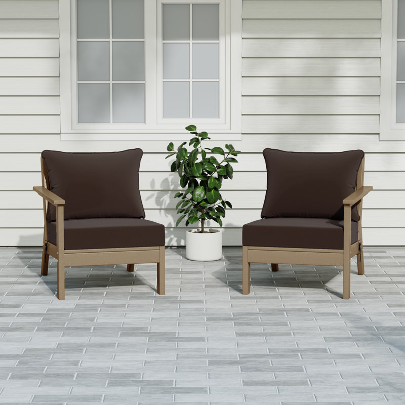Deep Seating Set With Cushions, Light Brown, Brown