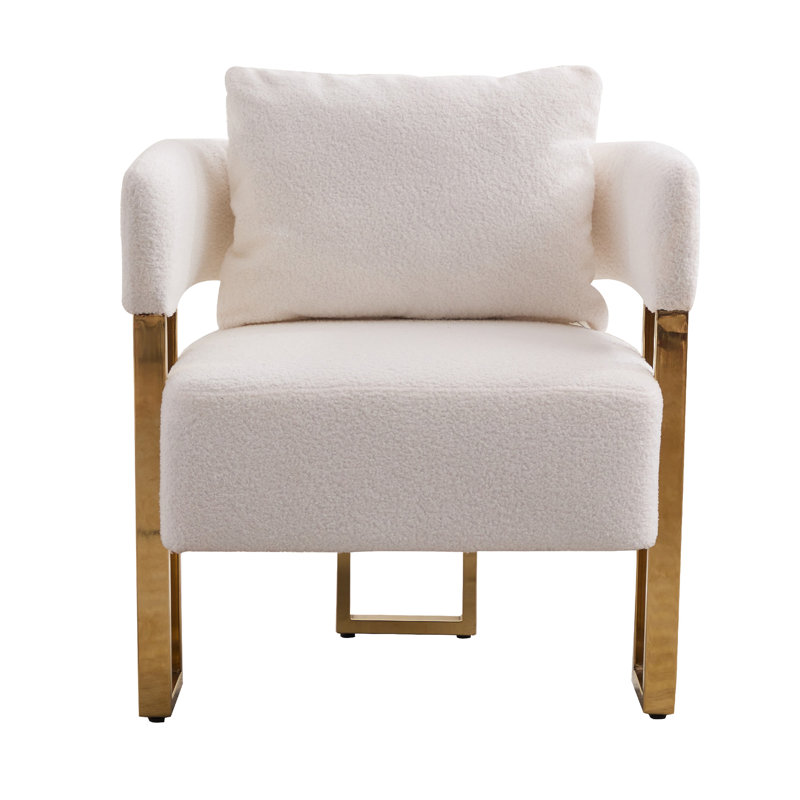 TS Modern Decorative Chair, White Teddy