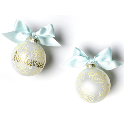 Ornement boule en verre floral bridesmaid