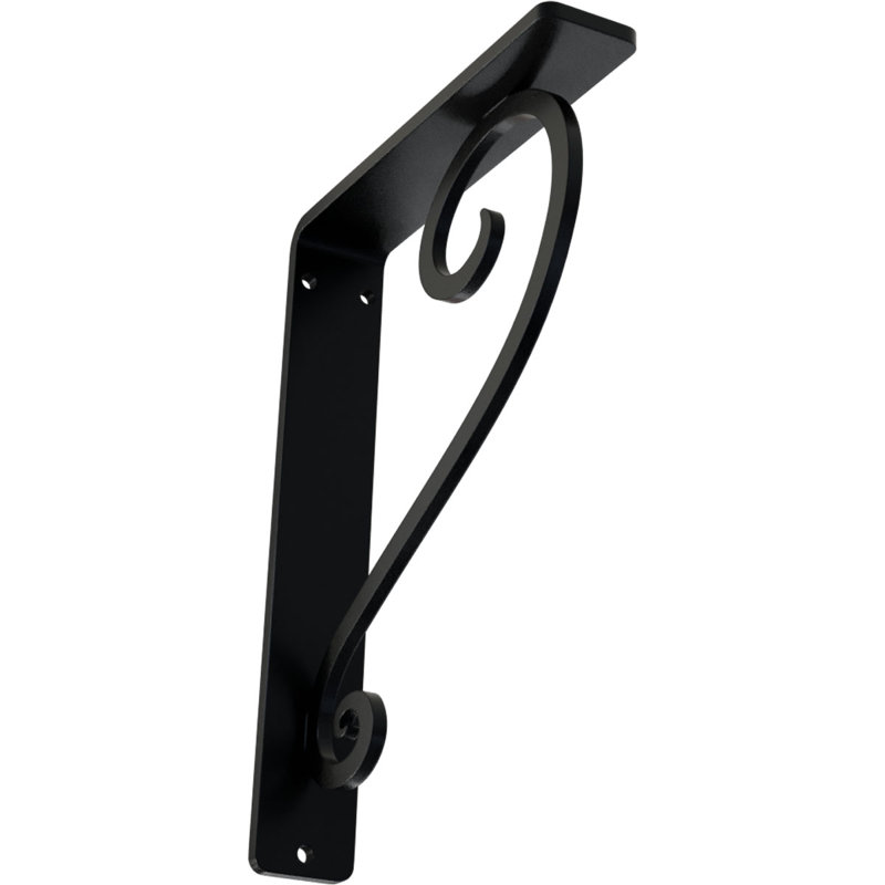 Support en fer forgé Edwards, H 8 po x l 1,5 po x P 5,5 po, Noir